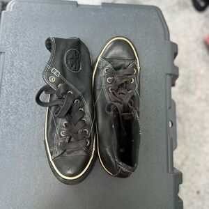 Chuck Taylor European Black Leather High-Top Sneakers